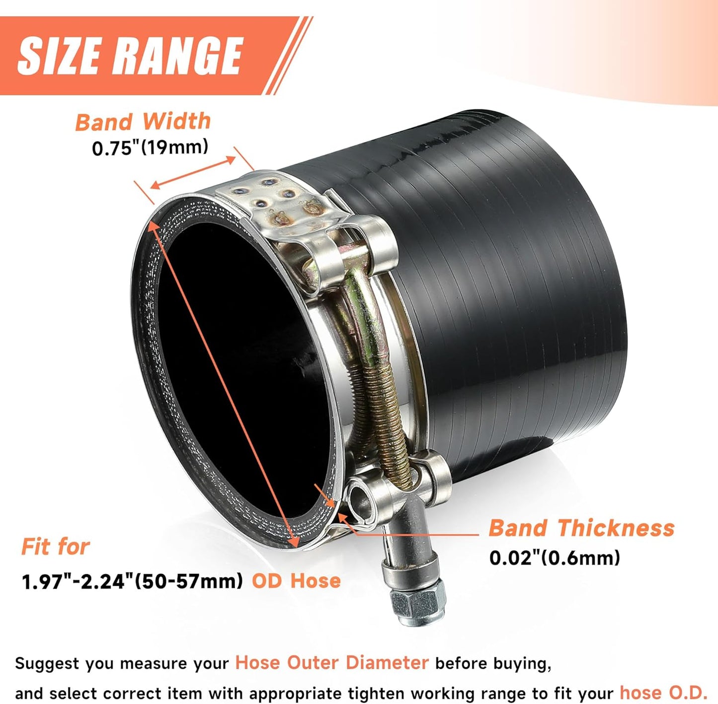 Abrazadera de manguera - Perno en T de acero inoxidable 304